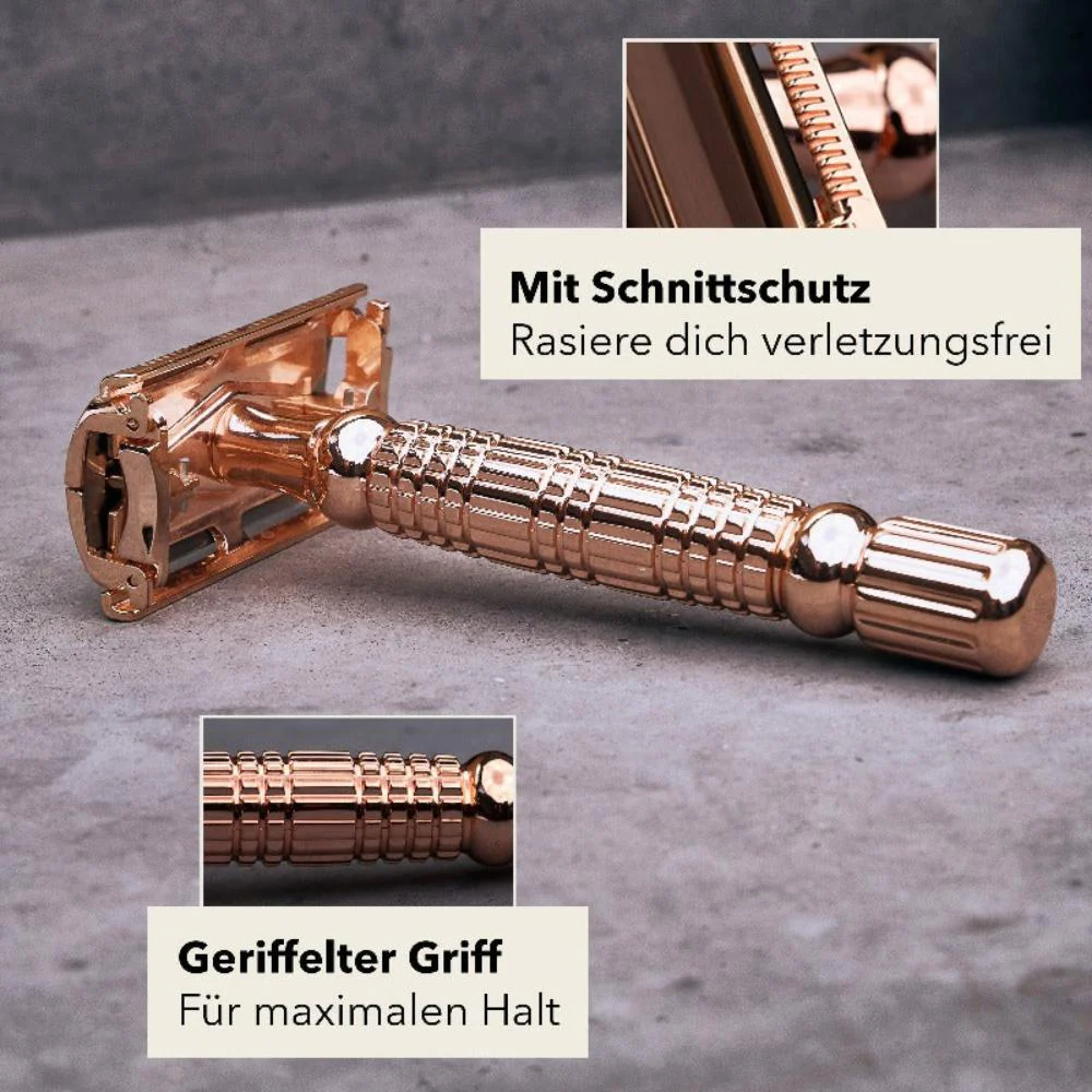 Rasierset - Rasierhobel 'Hamburg' Rosé - Gold - Image 3