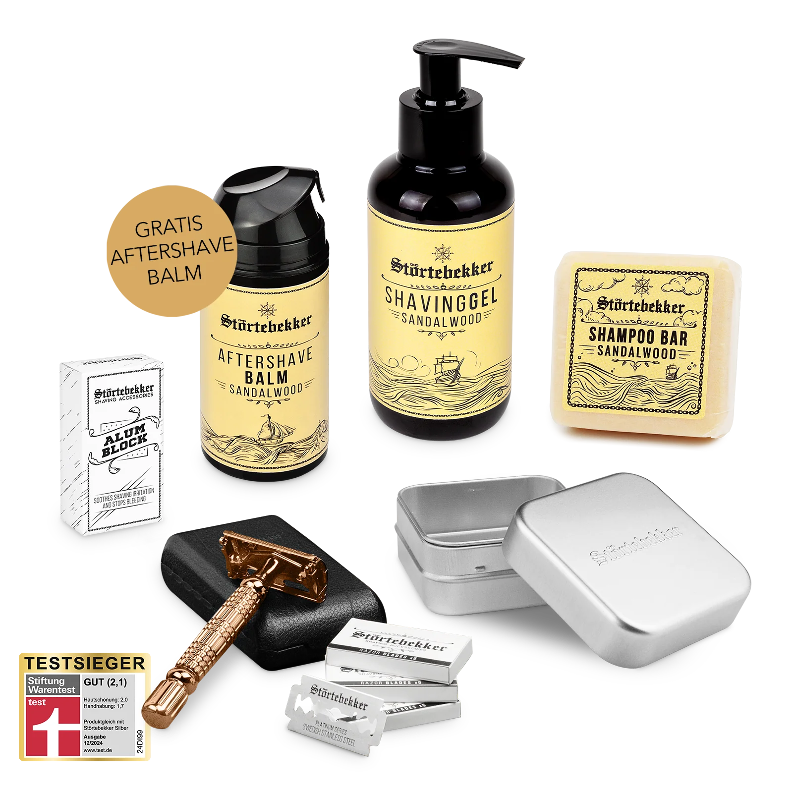 Shower & Shave Essential Set - Rasierhobel 'Hamburg' Rosé - Gold - Image 11